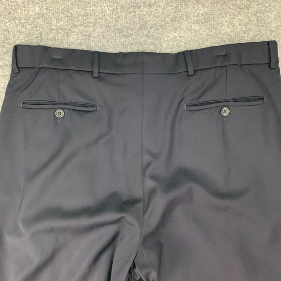 Vintage Patrick James Pleated Dress Pants Mens 34 Navy Blue Wool Relaxed Fit EZE - Picture 8 of 12